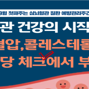 혈관 건강의 시작은 혈압,콜레스테롤,혈당 체크부터!